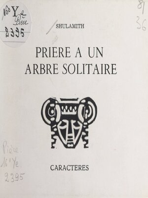 cover image of Prière à un arbre solitaire